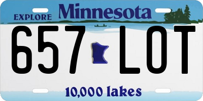 MN license plate 657LOT
