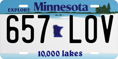 MN license plate 657LOV