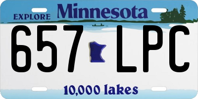 MN license plate 657LPC