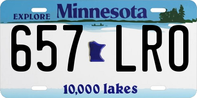 MN license plate 657LRO