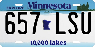 MN license plate 657LSU
