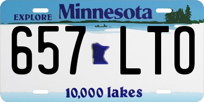 MN license plate 657LTO