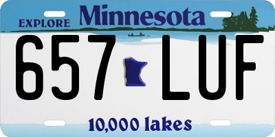 MN license plate 657LUF
