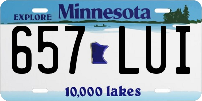 MN license plate 657LUI