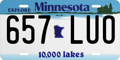 MN license plate 657LUO