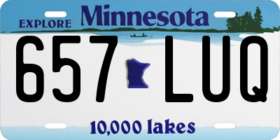 MN license plate 657LUQ
