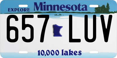MN license plate 657LUV