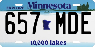 MN license plate 657MDE