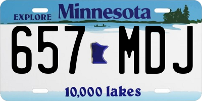 MN license plate 657MDJ