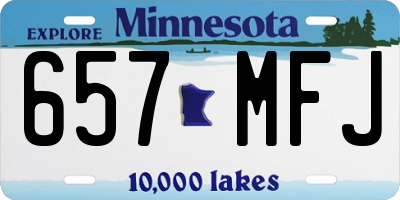 MN license plate 657MFJ