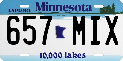 MN license plate 657MIX