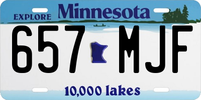 MN license plate 657MJF