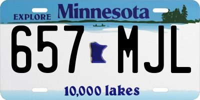 MN license plate 657MJL