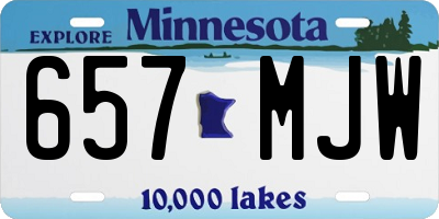 MN license plate 657MJW