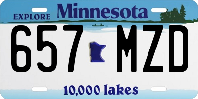 MN license plate 657MZD