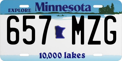 MN license plate 657MZG