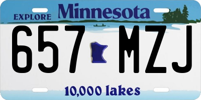 MN license plate 657MZJ