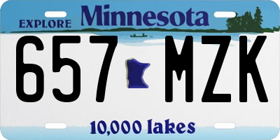 MN license plate 657MZK