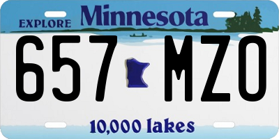 MN license plate 657MZO