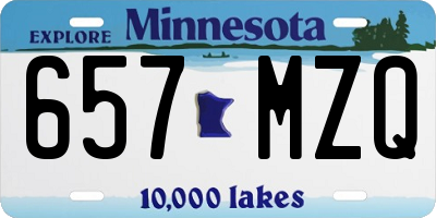 MN license plate 657MZQ