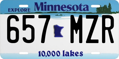 MN license plate 657MZR