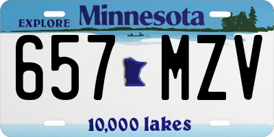 MN license plate 657MZV