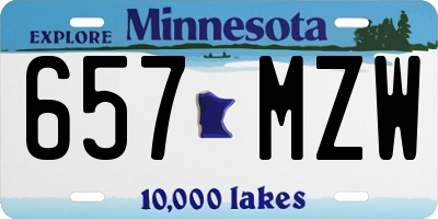 MN license plate 657MZW