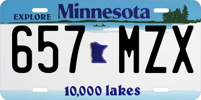 MN license plate 657MZX
