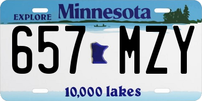 MN license plate 657MZY