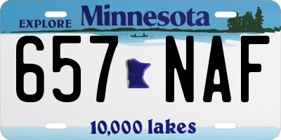 MN license plate 657NAF