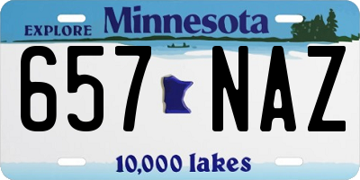 MN license plate 657NAZ