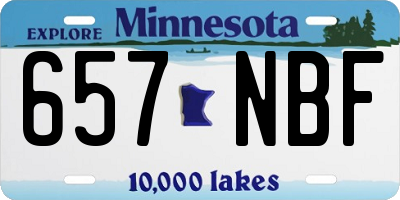 MN license plate 657NBF