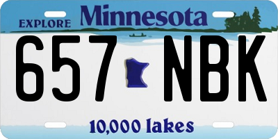 MN license plate 657NBK