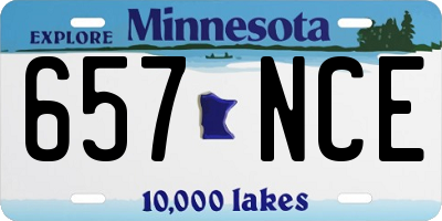 MN license plate 657NCE