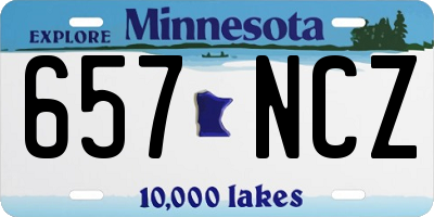 MN license plate 657NCZ