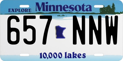 MN license plate 657NNW