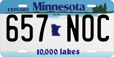 MN license plate 657NOC