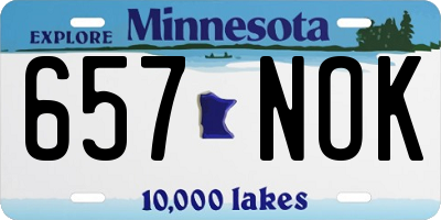 MN license plate 657NOK