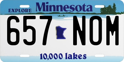 MN license plate 657NOM