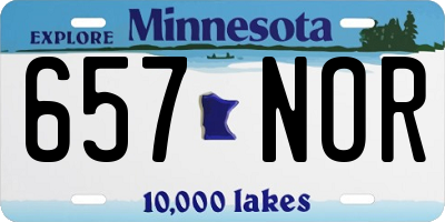 MN license plate 657NOR