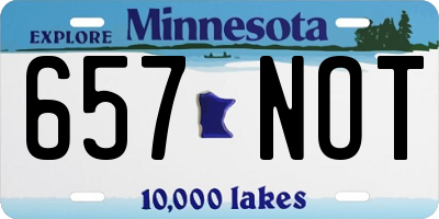 MN license plate 657NOT