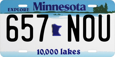 MN license plate 657NOU