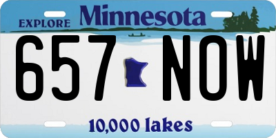 MN license plate 657NOW