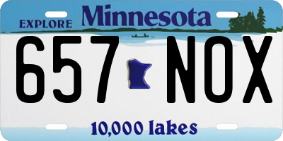 MN license plate 657NOX