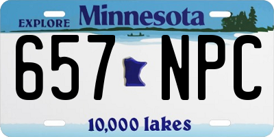 MN license plate 657NPC