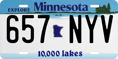 MN license plate 657NYV