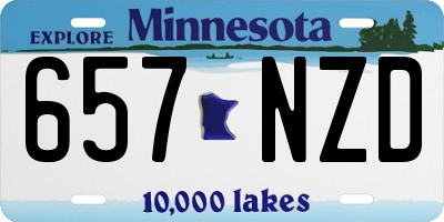 MN license plate 657NZD