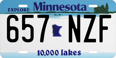 MN license plate 657NZF