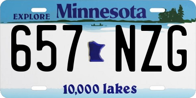 MN license plate 657NZG