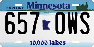MN license plate 657OWS